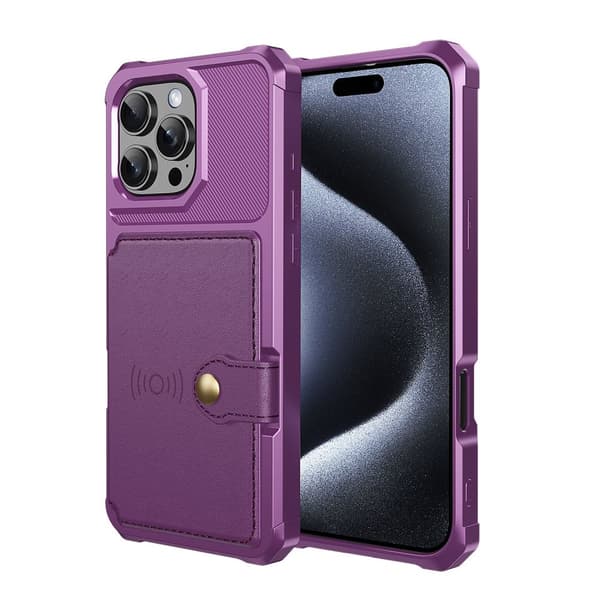 Elegant Skyddande Skal med Kortfack för iPhone 16 Pro