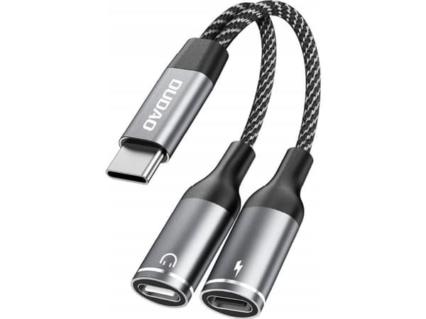 Dudao USB-adapter Dudao L13C+ 2-i-1 USB-C-adapter - grå