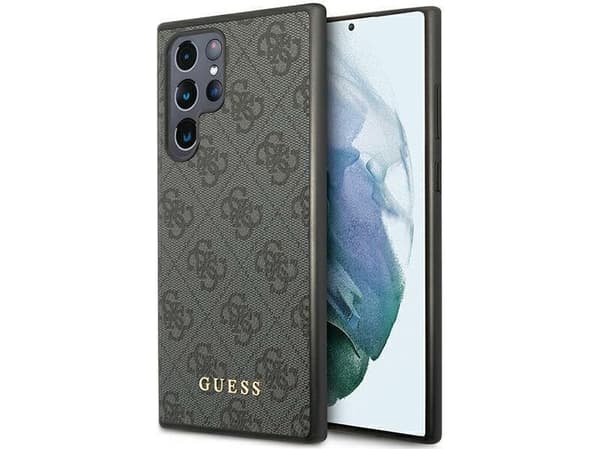Guess Guess GUHCS24LG4GFGR S24 Ultra S928 musta/musta kovakotelo 4G metalli kultainen logo