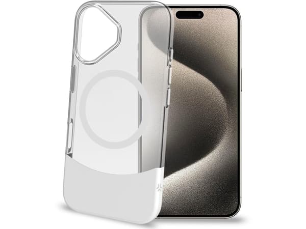 Magdual MagSafe-kompatibelt skal iPhone 16 Vit + Transparent