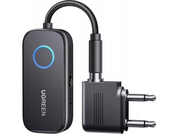 Adapter bluetooth Ugreen ML Odbiornik / nadajnik Bluetooth 5.3 Ugreen CM671, mini jack 3.5mm, 300mAh + adapter samolotowy