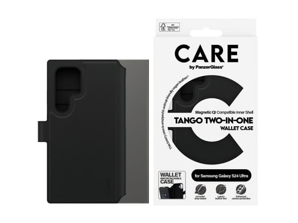 CARE by PanzerGlass Tango - Lommebok for mobiltelefon - 2-i-1 lommebok - termoplast-polyuretan (TPU), polyuretan (PU) - for Samsung Galaxy S24 Ultra