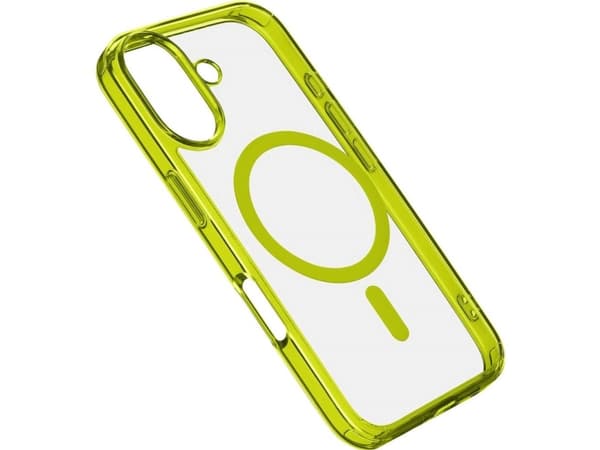 Cellularline Iconic Mag - iPhone 16 Transparent case with colored edges compatible with Magsafe ecosystem, Cover, Apple, iPhone 16, 15.5 cm (6.1"), L