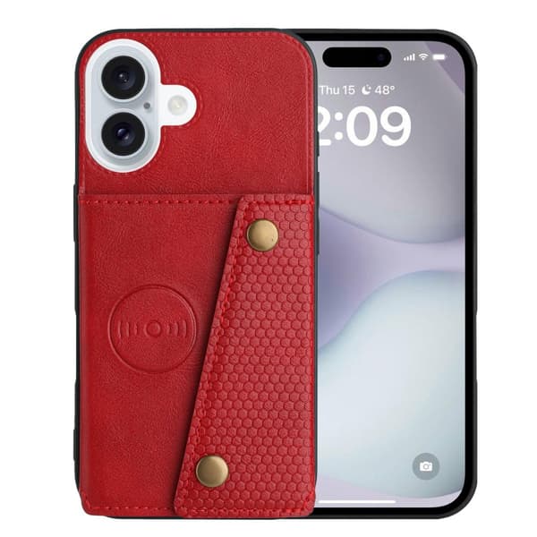 iPhone 16 - Stilsäkert Skal med Korthållare