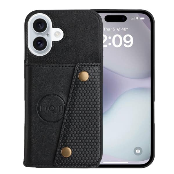iPhone 16 - Stilsäkert Skal med Korthållare