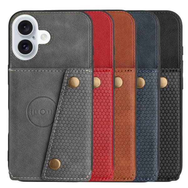 iPhone 16 - Stilsäkert Skal med Korthållare