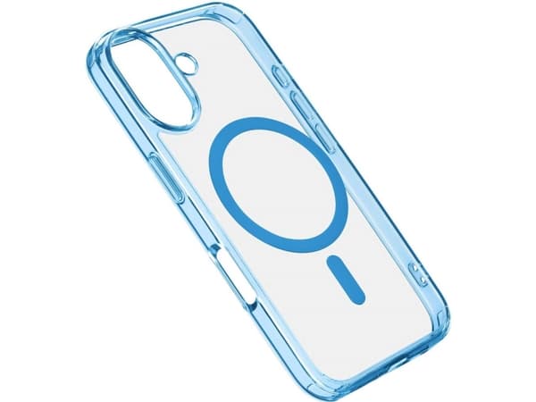 Cellularline Iconic Mag - iPhone 16 Transparent case with colored edges compatible with Magsafe ecosystem, Cover, Apple, iPhone 16, 15.5 cm (6.1"), B