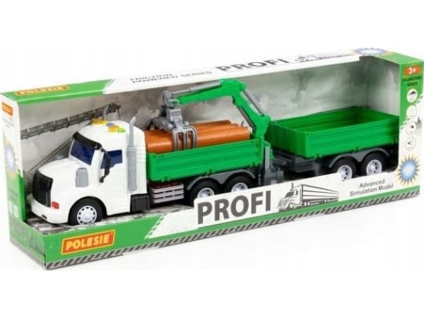 Polesie Polesie 96166 Profi betongblanderbil med lift og henger, grønn, lys, lyd