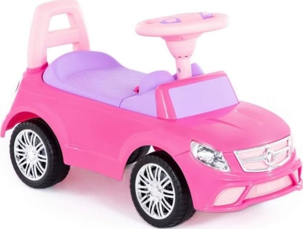 Polesie 84491 SuperCar nr. 3 kjørebil med lydsignal rosa kjørebil