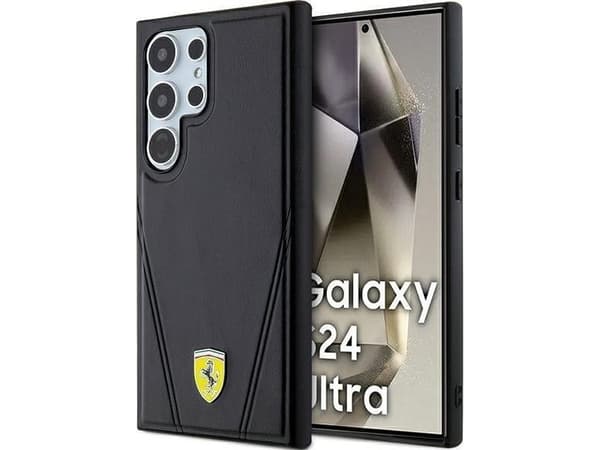 Ferrari Ferrari FEHMS24LP3BAK S24 Ultra S928 czarny/black hardcase Hot Stamp V Lines MagSafe