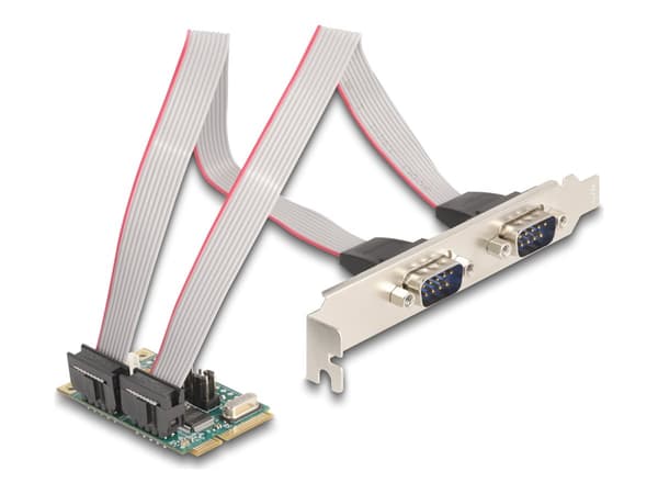 Delock - Seriell adapter - PCI Express 1.2 helt minikort låg profil - RS-232 x 2