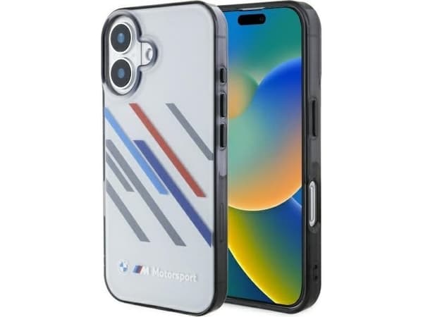 BMW BMW BMHCP16S23HTRAG iPhone 16 6.1" szary/grey hardcase Motosport IML Random Stripes