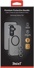 Miniatyrbilde 3 av 8: 3SIXT 4in1 Protection Bundle mobilskall, skjermbeskytter, kamerabeskytter og stressfri applikator, kompatibel med Samsung Galaxy S24, gjennomsiktig