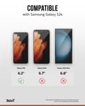 Miniatyrbilde 4 av 8: 3SIXT 4in1 Protection Bundle mobilskall, skjermbeskytter, kamerabeskytter og stressfri applikator, kompatibel med Samsung Galaxy S24, gjennomsiktig