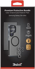 Miniatyrbilde 3 av 8: 3SIXT 4in1 Protection Bundle mobilskall, skjermbeskytter, kamerabeskytter og stressfri applikator, kompatibel med Samsung Galaxy S24 Ultra, gjennomsik