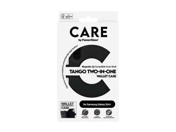 CARE by PanzerGlass Tango - Lommebok for mobiltelefon - to-i-én - 100 % resirkulert polykarbonat, 35 % resirkulert polyuretan (PU), veganlær - for Sa