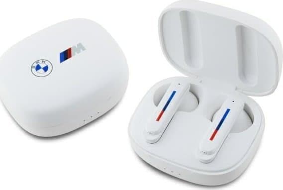 BMW Printed Logos - TWS ENC Bluetooth-kuulokkeet + latauskotelo (valkoinen)