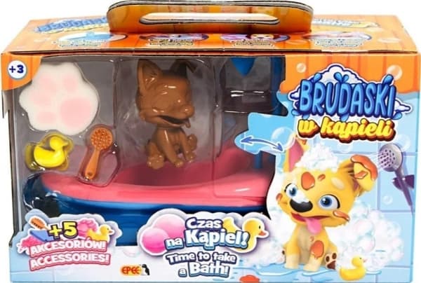 Skitten i badet Corgi hund svart og hvit 5 stk