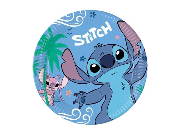 Stitch & Angel paptallerkner, 23 cm