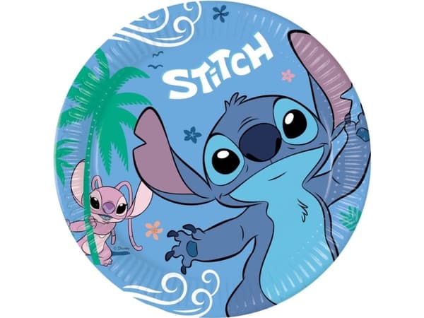 Stitch & Angel paptallerkner, 23 cm