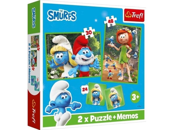 Trefl Puzzle 2in1 + Memory Merry Smurf Plays - yhteensä 78 elementtiä
