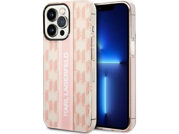 Dėklas Karl Lagerfeld KLHCP14LHKLSPCP iPhone 14 Pro 6,1" hårda fodral rožinis/rosa Mono Vertical Stripe