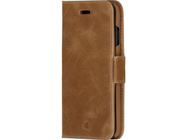 dbramante1928 Copenhagen Slim - Vikbart fodral för mobiltelefon - borstat läder - tan - för Apple iPhone 13, 14