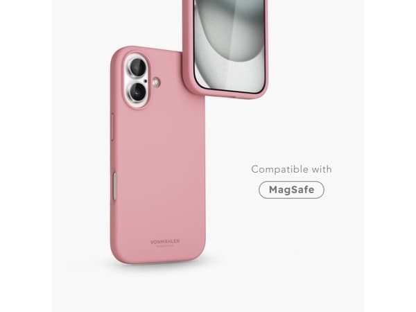 Vonmählen Soft Silicone Case, Etui, Apple, iPhone 16, 15,5 cm (6.1"), Rosa
