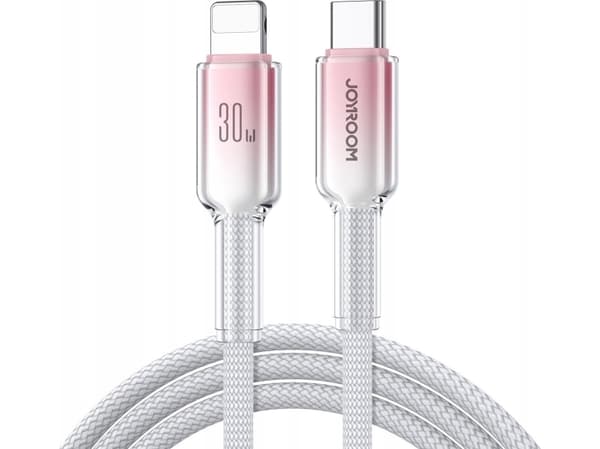Kabel Joyroom S-A42 Crystal-Clear Series 30W USB-C / Lightning 1.2m biały