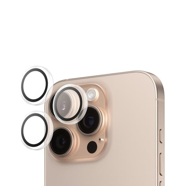 PanzerGlass Hoops Objektivbeskytter - iPhone 16 Pro/iPhone 16 Pro Max - Gennemsigtig