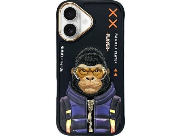 Nimmy case iPhone 16 6.1" black/black Cool&Cute 2.0 Monkey