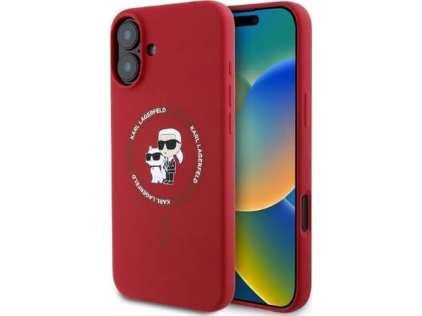 Karl Lagerfeld KLHMP16MSCMKCRHR Apple iPhone 16 Plus 6.7" puhelimen kotelo punainen hardcase Silikoni Karl&amp;Choupette Ring MagSafe
