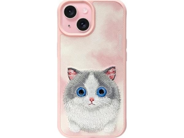 Nimmy iPhone 15 6.1" Case Pink Big Eyed Pet 2.0 Cat