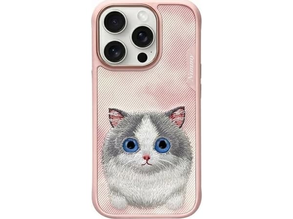 Nimmy iPhone 16 Pro Max 6.9 Case Pink Big Eyed Pet 2.0 Cat