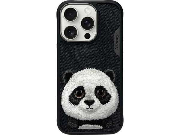 Kotelo Nimmy kotelo iPhone 16 Pro Max 6.9" musta/musta Big Eyed Pet 2.0 Panda