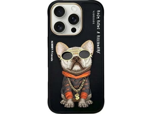 Nimmy iPhone 16 Pro 6.3" Case Black Glasses Cool Dog