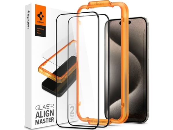 Spigen AGL06875, Apple, iPhone 15 Pro Max, Läpinäkyvä, 2 kpl