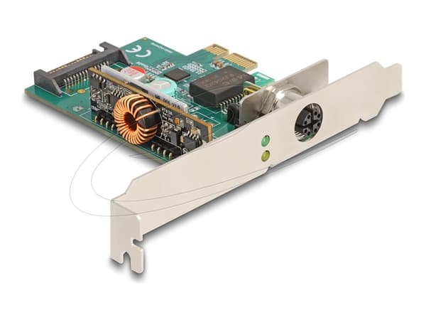 Delock - Nätverksadapter - PCIe 2.1 låg profil - 10/100/1000/2500Base-T (PoE+) x 1 Grön, Rostfritt stål