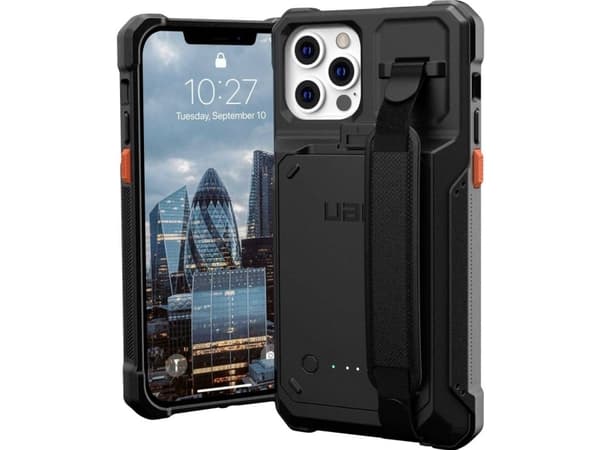 Urban Armor Gear Gear Workflow Mobiltelefon ladecover Apple iPhone 15 Sort Induktiv opladning, Integreret batteri, Med håndstrop 114028BW4040