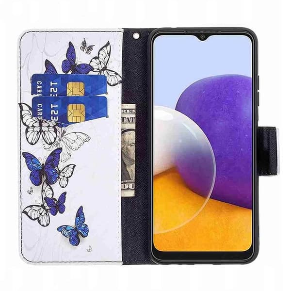 Plånboksfodral Samsung Galaxy S24 FE - Blåa och Vita Fjärilar