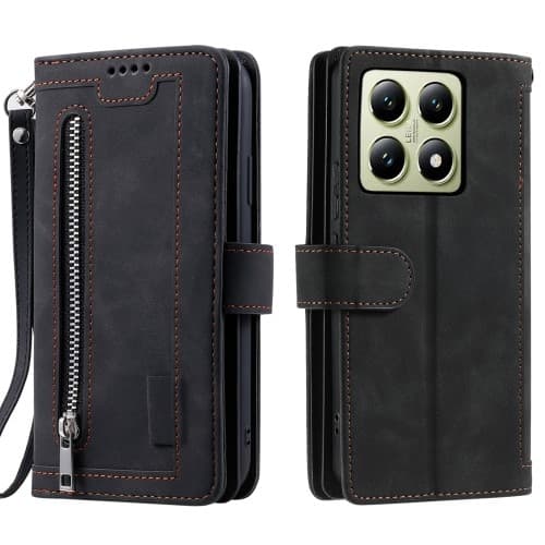 För Xiaomi 14T Pro Fodral med Dragkedja och 9 Kortplatser