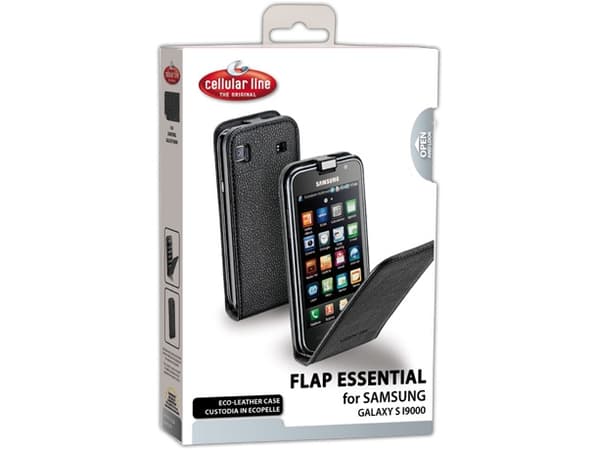 Cellularline Flap Case, Samsung Galaxy S I9000, Musta