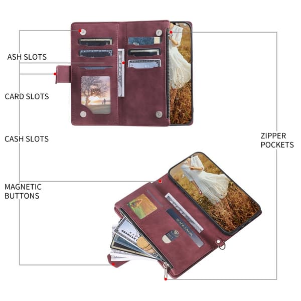 Til Xiaomi Redmi 14C Zipper Wallet Case Rhombus Telefoncover