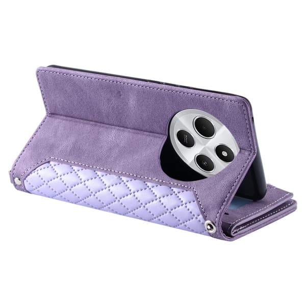 Til Xiaomi Redmi 14C Zipper Wallet Case Rhombus Telefoncover