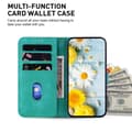 Miniatyrbild 6 av 7: För Xiaomi Redmi 14C Fodral Ställ Plånboksfodral Blommönster - Grön