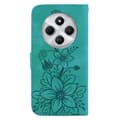 Miniatyrbild 2 av 7: För Xiaomi Redmi 14C Fodral Ställ Plånboksfodral Blommönster - Grön