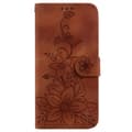 Miniatyrbild 3 av 7: För Xiaomi Redmi 14C Fodral Ställ Plånboksfodral Blommönster - Brun