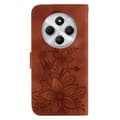 Miniatyrbild 2 av 7: För Xiaomi Redmi 14C Fodral Ställ Plånboksfodral Blommönster - Brun
