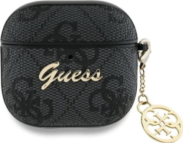 Guess GUA4G4GSMK AirPods 4 kuulokekotelo musta 4G Charm Collection -mallisto