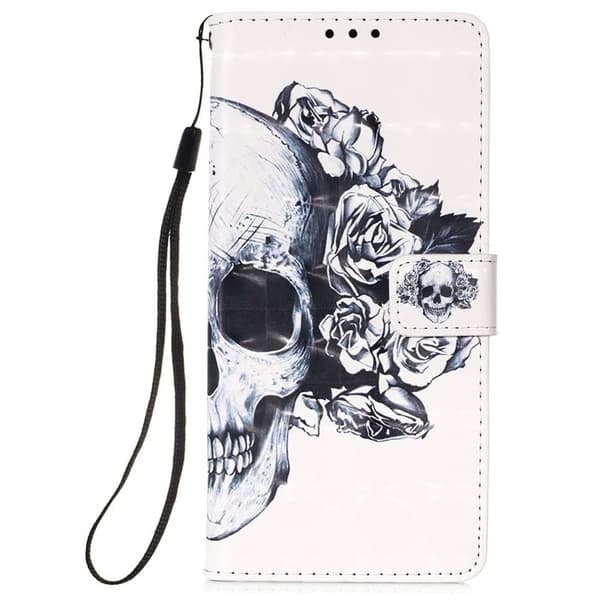 Plånboksfodral Apple iPhone 16 Pro – Döskalle / Rosor